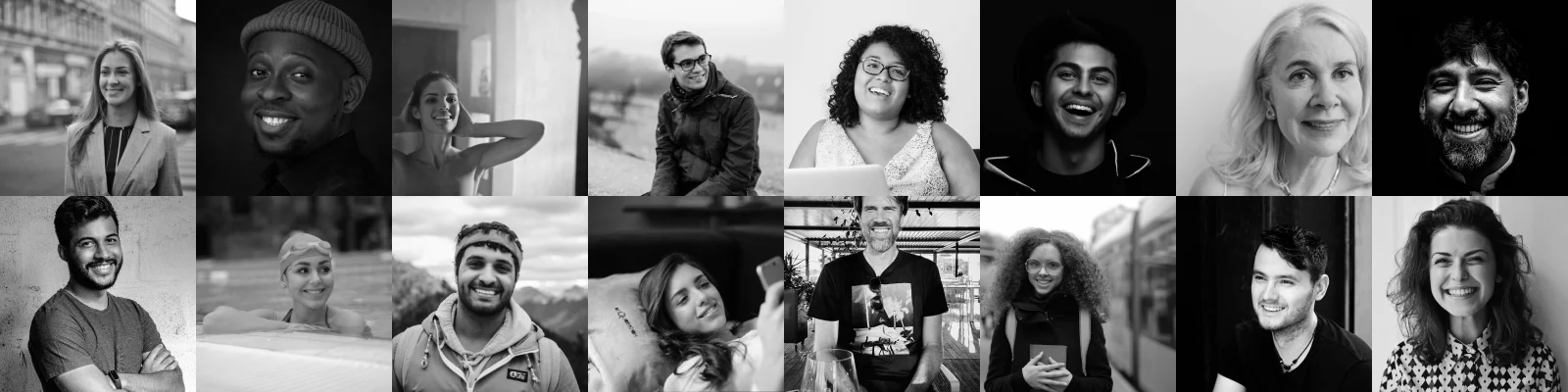 Collage of happy Dental Excellence patients showing their smile transformations